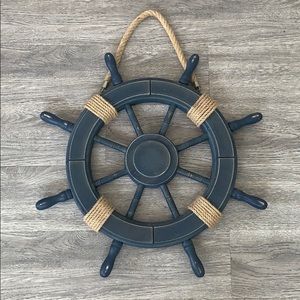 Rustic ship wheel wall decor